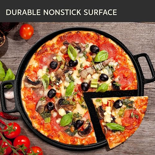 Cast Iron Pizza Pan with Dual Handles