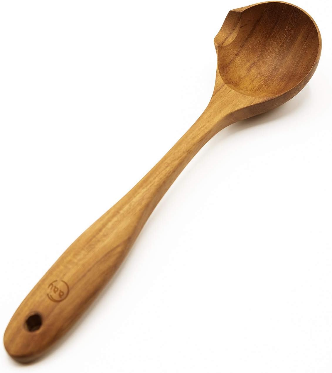 FAAY Duck's Tail Ladle - Eco Friendly Teak Wood Kitchen Tool, Hand Carved Unique Grain Server Gravy Ladle - Culinary Roots