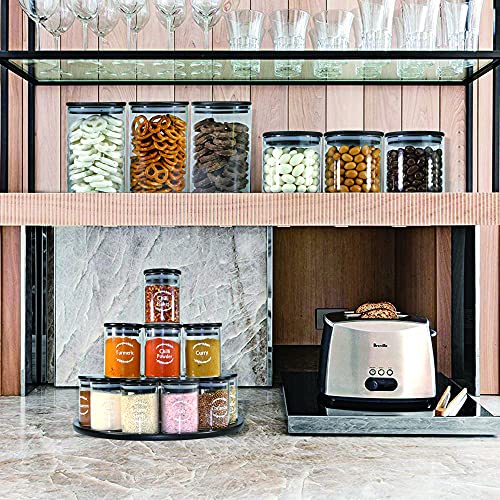 Glass Jars with Airtight Black Lids