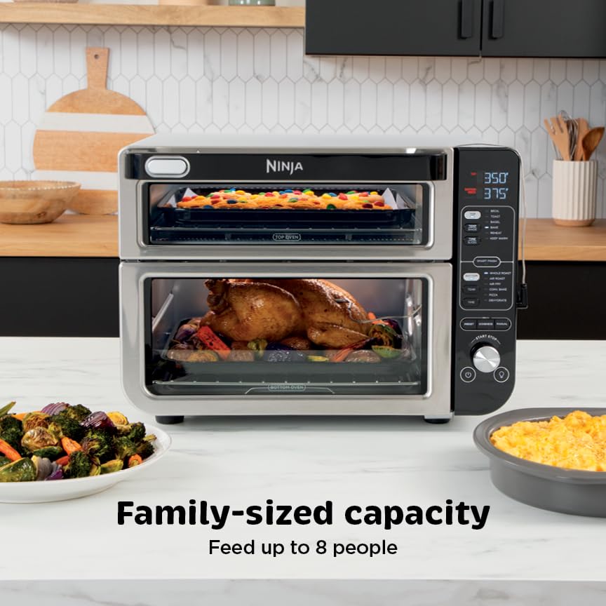 DCT451 12-in-1 Smart Double Oven with FlexDoor, Thermometer, FlavorSeal, Smart Finish, Rapid Top Convection and Air Fry Bottom , Stainless Steel