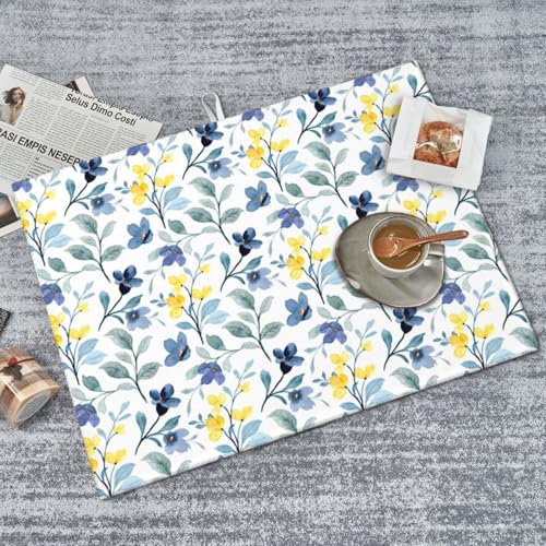 Floral Dish Drying Mat 18x24 for Kitchen Counter