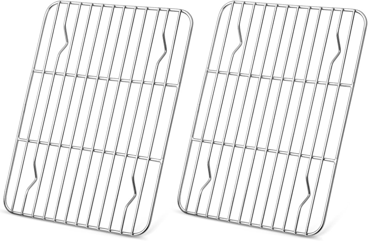 2 Pack Cooling Rack for Baking, Homikit 8.7 * 6.3 Inch Small Stainless Steel Metal Roasting Grilling Cooking Racks, Fits Small Toaster Oven, Dishwasher Safe, Heavy duty & Rust Resistant - Culinary Roots