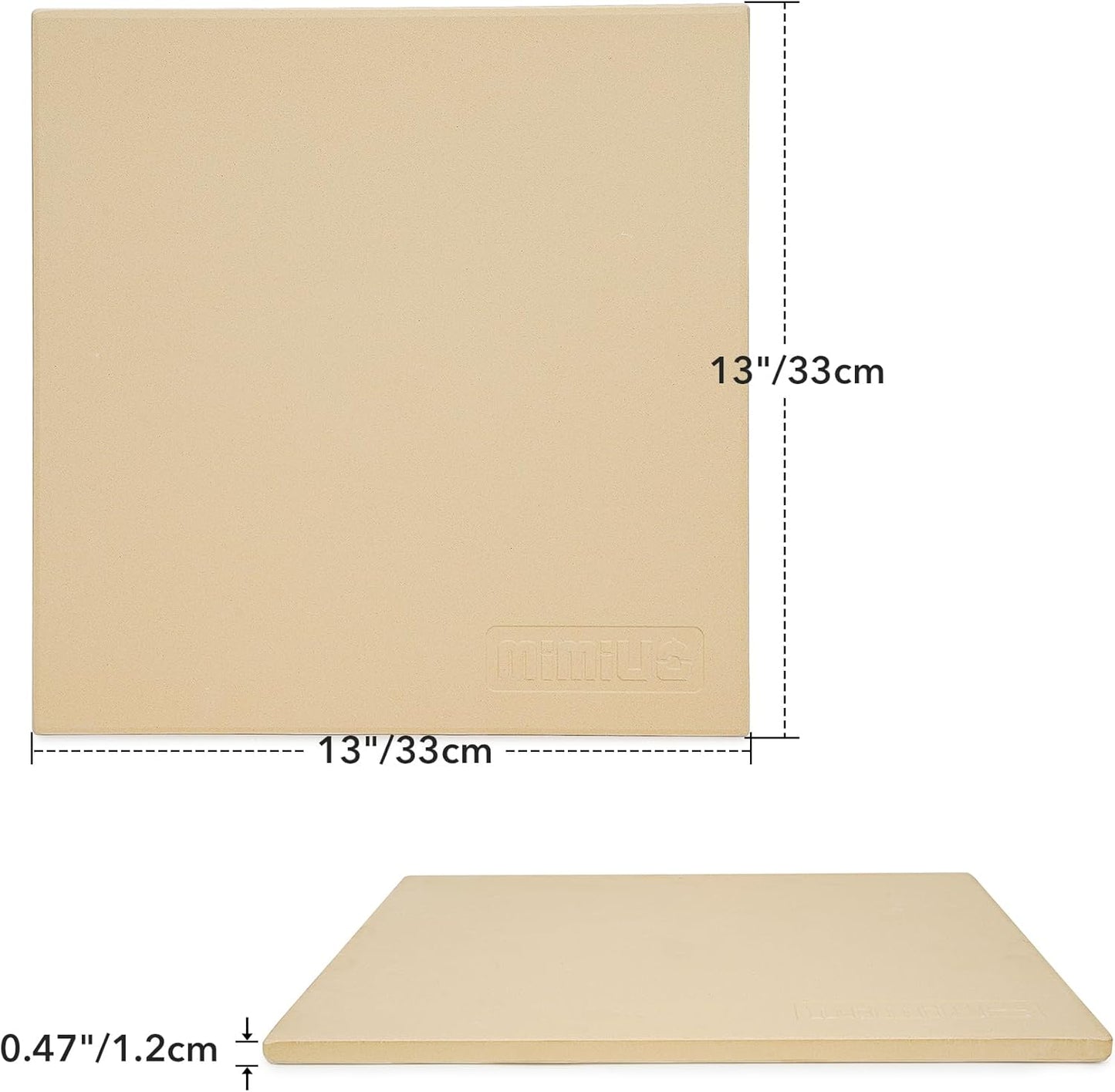 Pizza Stone for Oven and BBQ Grill, 13 inch Square Bread Baking Stone, Heavy Duty Large Ceramic Pizza Pan for Baking Pie Cookie and Cheese - Culinary Roots