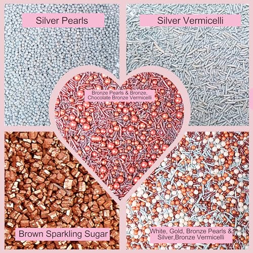 Rose Gold Edible Cake Sprinkles Mix (5 Ounce)