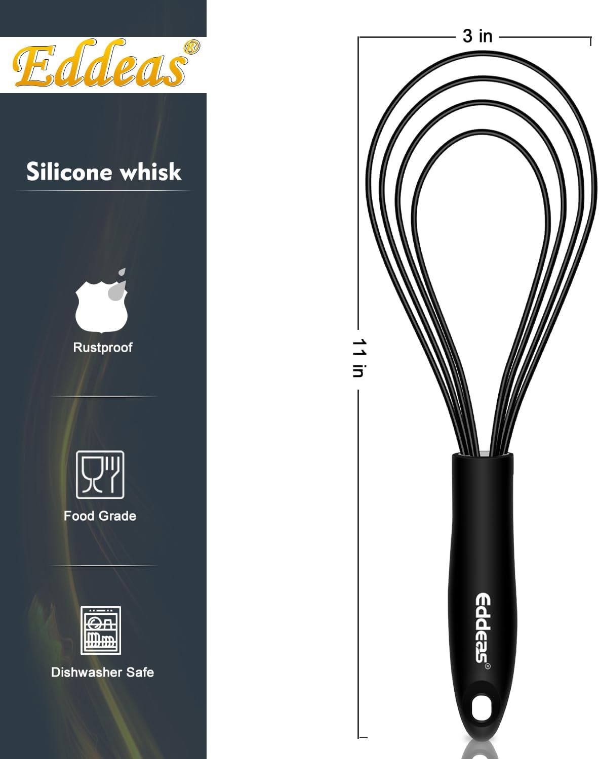 Flat Whisk, EDDEAS Silicone Gravy Whisk for Cooking, Beating, Stirring Gravy and Eggs - Culinary Roots