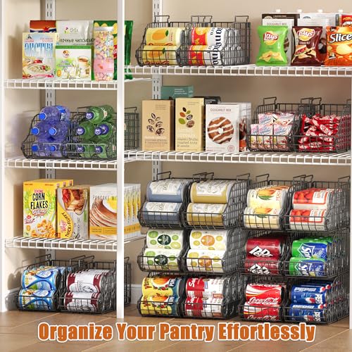 4 Pack Stackable Can Rack Organizer for Kitchen Pantry (4 Count)
