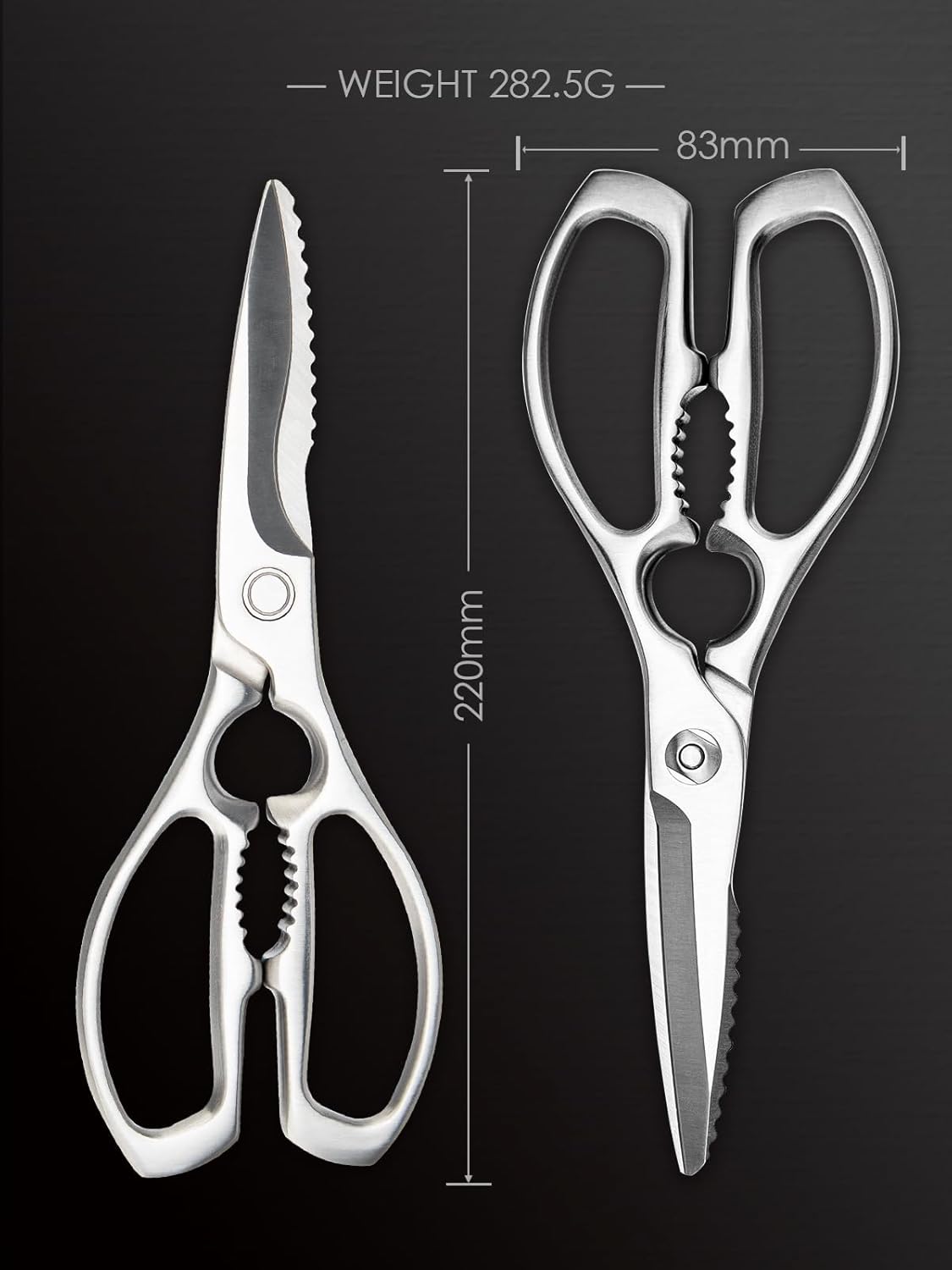 Kitchen Shears – Heavy-Duty Kitchen Scissors for Food | Ideal for Meat, Poultry & Vegetables | 3Cr14 Stainless Steel | Forged for Strength | Dishwasher Safe - Culinary Roots