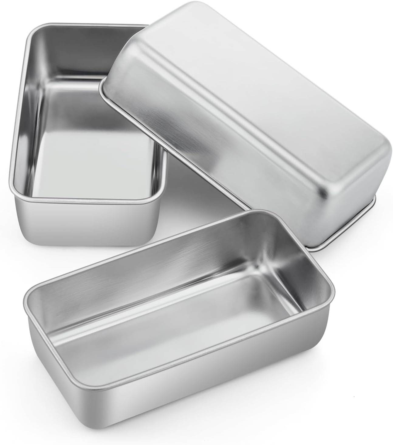 P&P CHEF Loaf Pan Set, 9 x 5 Inch Bread Pans, Stainless Steel Loaf Toast Baking Pans For Bread Meatloaf Lasagna Cake, Healthy & Non Toxic, Oven & Dishwasher Safe,(Silver, 3Pcs) - Culinary Roots