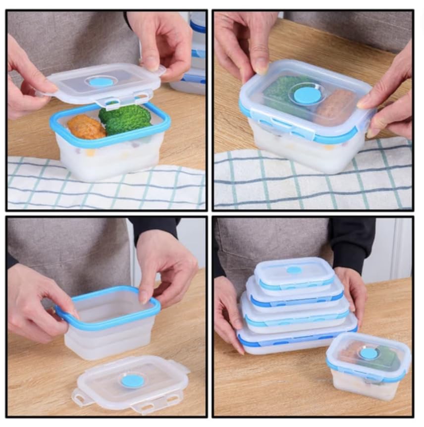 Collapsible Food Storage Containers with Lids (4 Count)