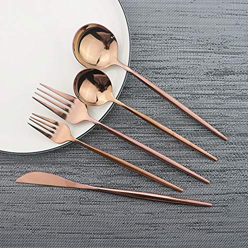 Rose Gold Silverware Set (4 Count)