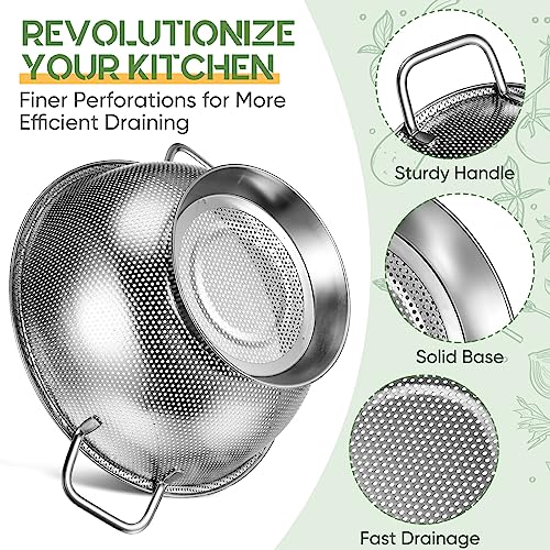 3 Pcs Stainless Steel Colander Set Metal Mesh Strainers