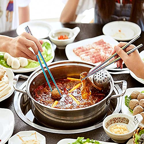Metal Chopsticks Reusable Titanium Plated Stainless Steel Japanese Korean for Food & Cooking 9.5Inch Non (5 Count)