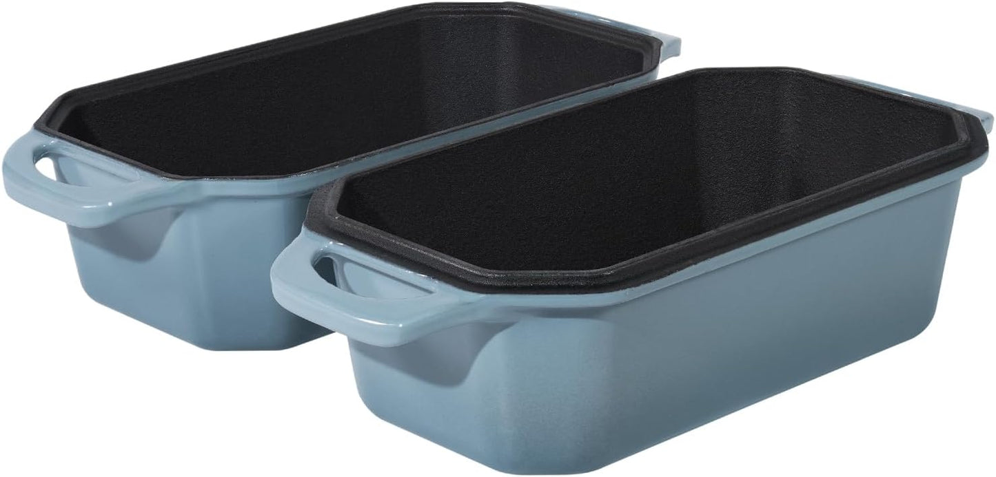 Bread Pan Cast Iron Loaf Pan with Lid Bread Loaf Pan 9x5 Inch Enameled Cast Iron Sourdough Bread Pan, LightBlue - Culinary Roots