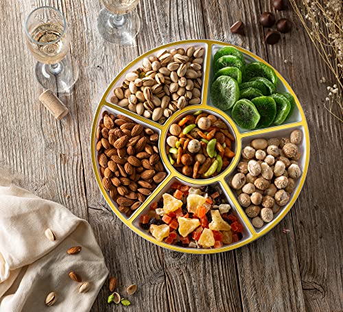 6 Sectional Round Plastic Serving Tray (6 Count)