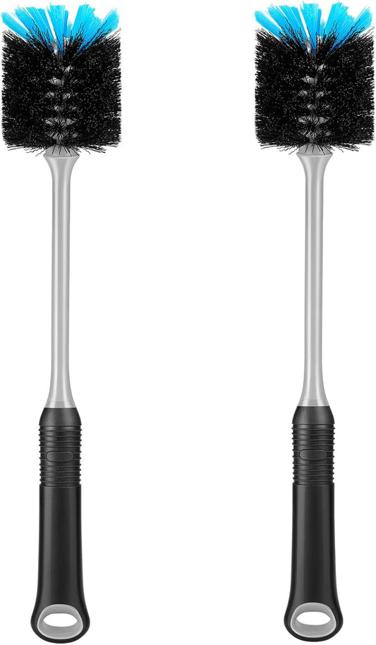 Water Bottle Cleaning Brush, Long Handle Flexible Scrub Brush for Water Bottles, Glasswares, Mugs, Flasks, Tumblers, Vases, and Kitchen Sink, 2 Pack