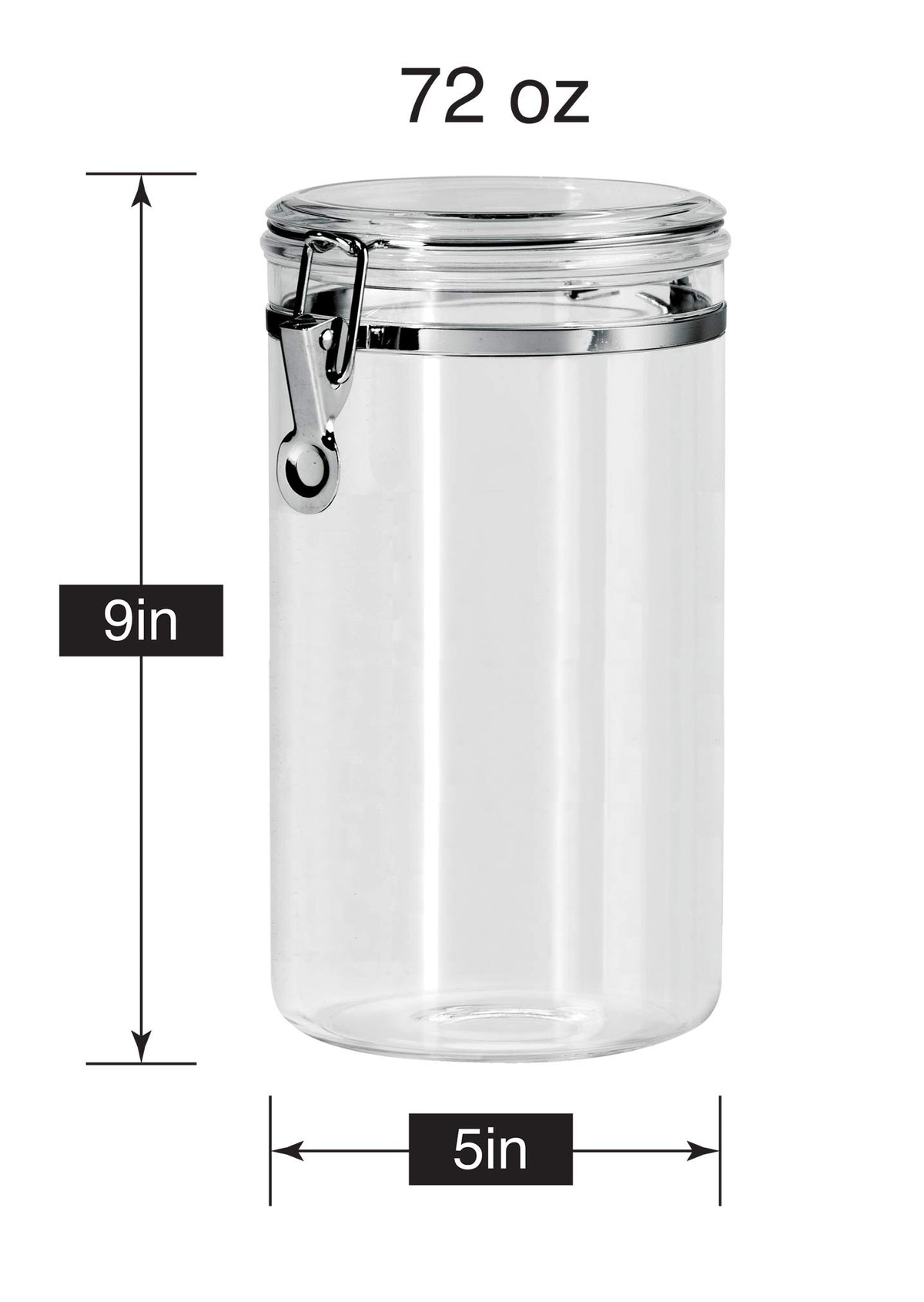 Large Clear Canister with Clamp Lid