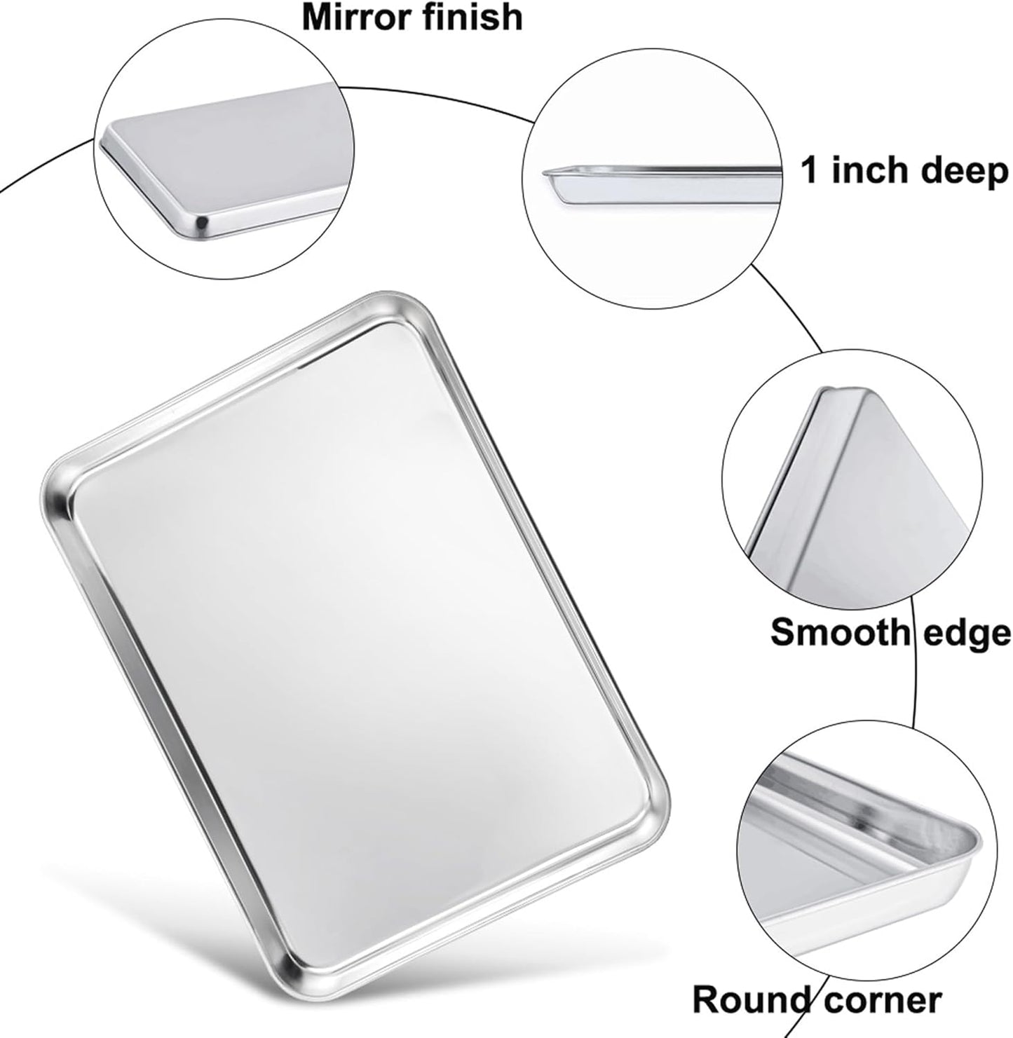 TeamFar Cookies Sheet with Rack, 16 x 12 x 1 Inch Stainless Steel Baking Sheet Tray Pans with Grid Wire Racks for Cooling Baking Roasting, Non-Toxic & Heavy Duty, Dishwasher Safe, 2 Pans + Racks - Culinary Roots