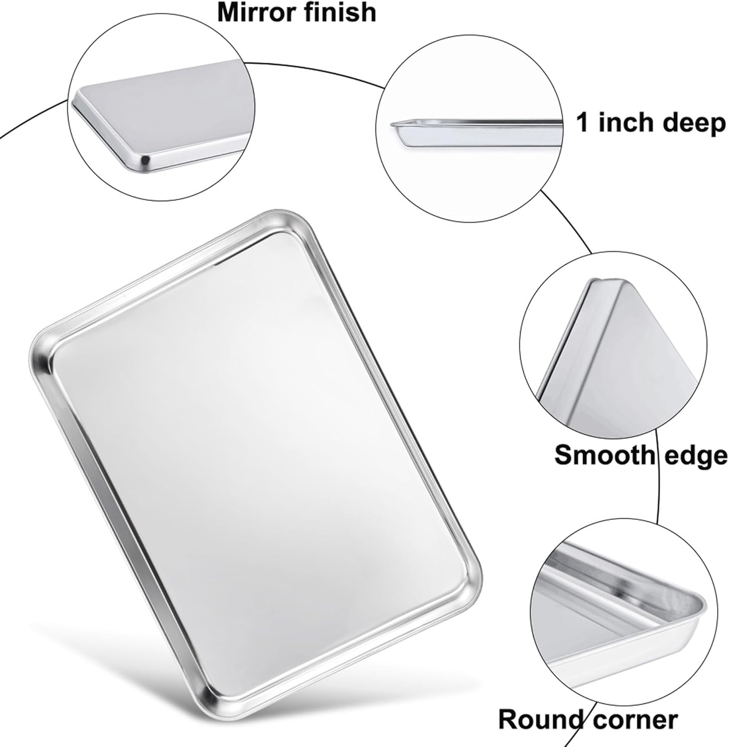TeamFar Cookies Sheet with Rack, 16 x 12 x 1 Inch Stainless Steel Baking Sheet Tray Pans with Grid Wire Racks for Cooling Baking Roasting, Non-Toxic & Heavy Duty, Dishwasher Safe, 2 Pans + Racks - Culinary Roots