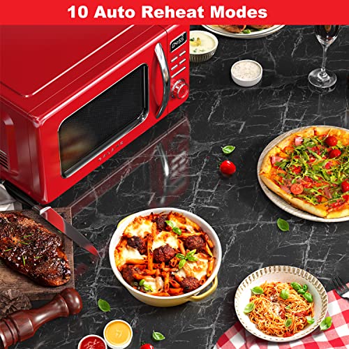 GLCMKZ09RDR09 Retro Countertop Microwave Oven with Auto Cook & Reheat