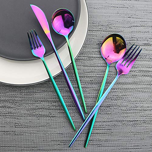Shiny Rainbow Silverware Set (6 Count)