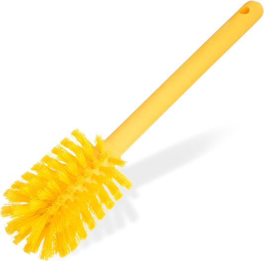 SPARTA Large Water Bottle Brush Ideal for Wide-Mouth Jars, Bottles and Tumblers, Dishwashing Tool with Handle for Home and Commercial Kitchens, Plastic, 12 Inches, Yellow