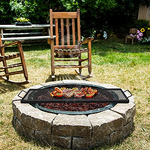 Heavy Duty Rectangular Fire Pit Grill Grate with X