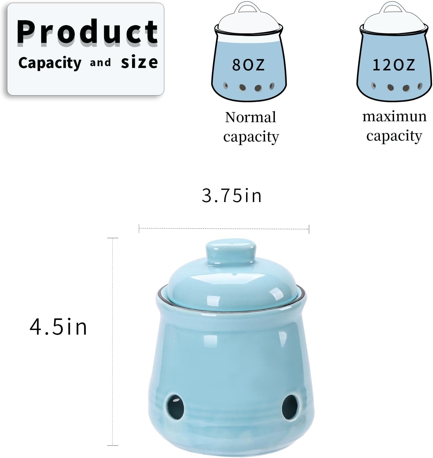 HAOTOP Ceramic Mini Garlic Keeper with Lid, Garlic Container Saver for Countertop, Keep Your Garlic Cloves Fresh (Turquoise) - Culinary Roots