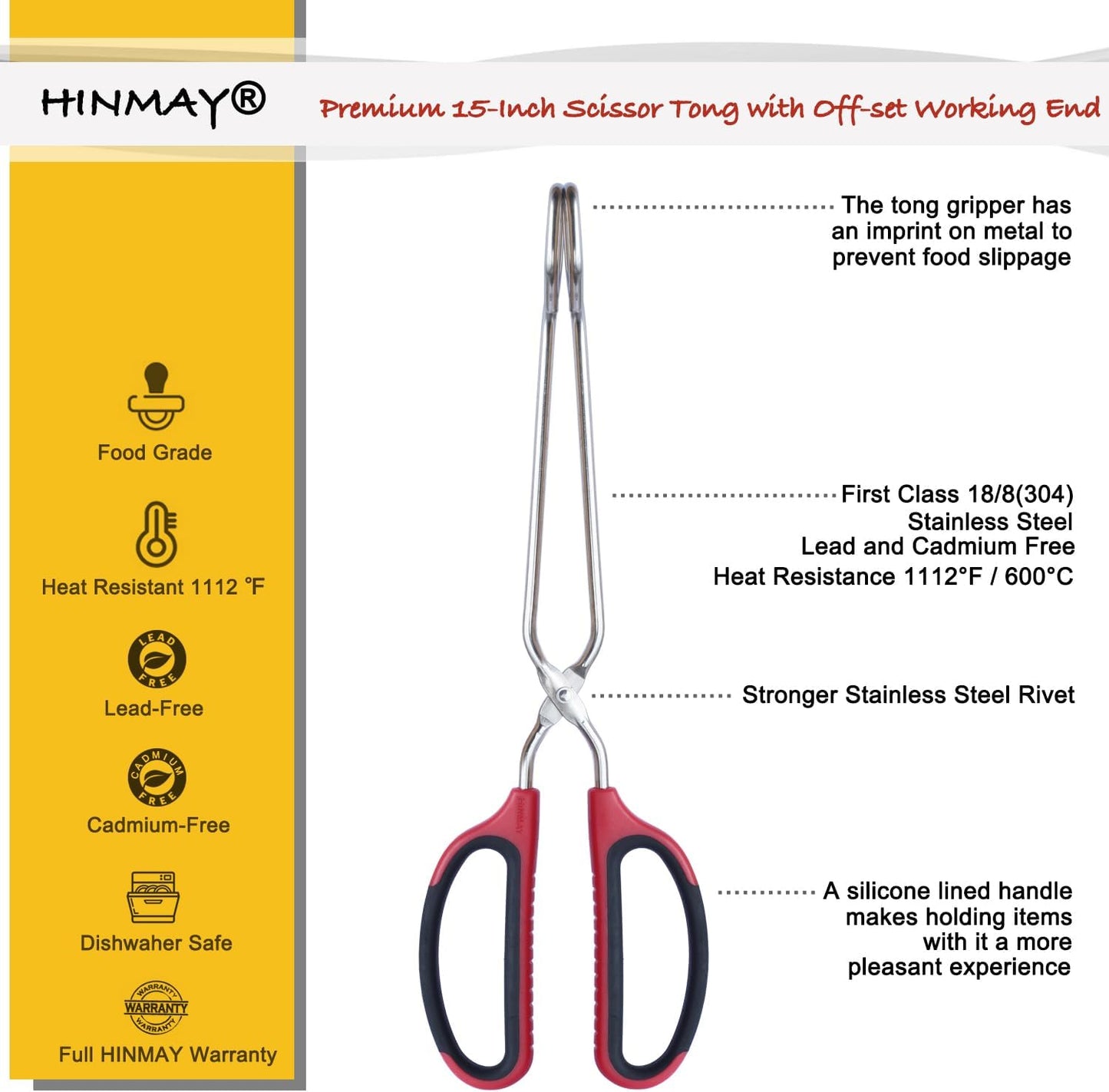 Extra Long Scissor Tongs 15-Inch Stainless Steel Barbecue Grilling Tongs - Culinary Roots