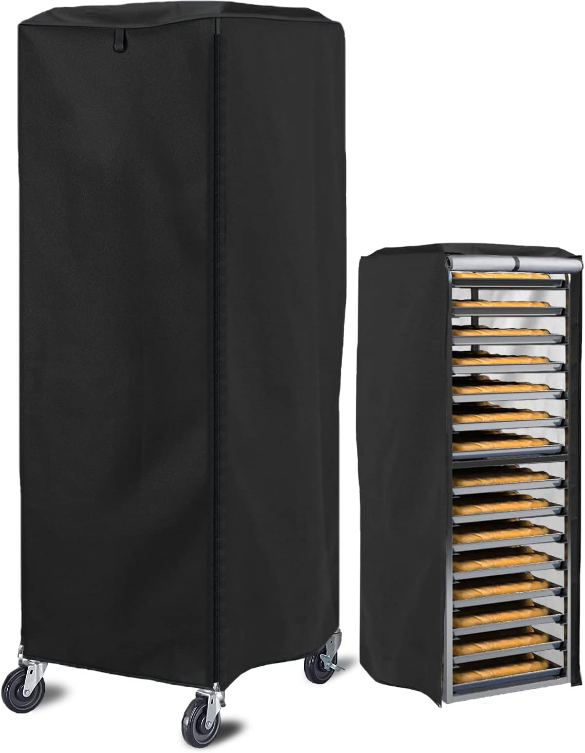 Sealcover Pan Rack Cover, High Density Waterproof and Dustproof Bread Rack Cover, 23"x28"x64", Bakery Single Rack Covers. - Culinary Roots