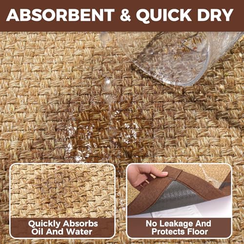 Kitchen Rugs Non Slip Washable Kitchen Mat Anti Fatigue Brown 17"x59" (7 Sq Ft)