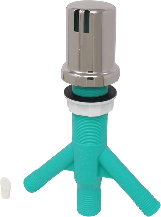 Dual Air Gap with Polished Nickel Brass Cap for Double Drawer or Two Separate Dishwashers with Skirted Cap and Extra Long Thread for Thick or Thin Countertops (AG200-604, AG200-X04,AMERIGAP)