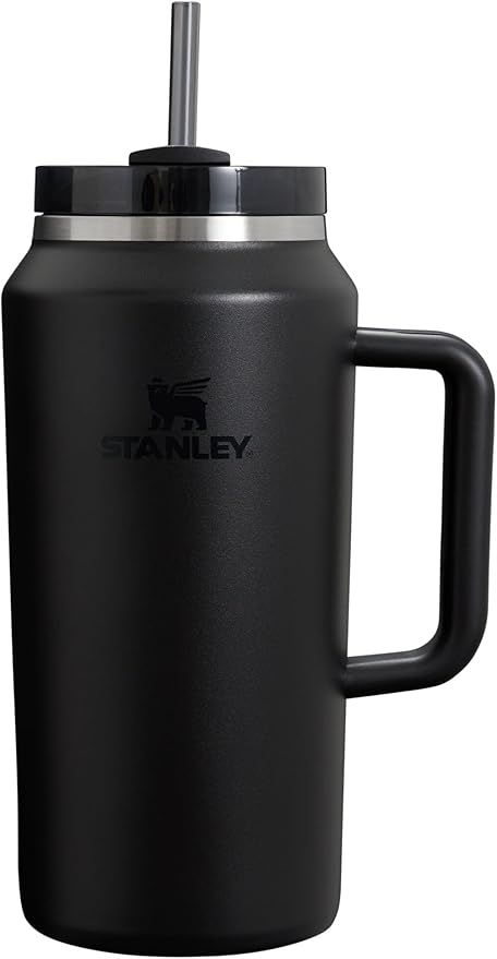 STANLEY Quencher H2.0 Tumbler with Handle & Straw 64 oz | Flowstate 3-Position Lid | Large Capacity for Travel & Sports | Insulated Stainless Steel Cup | BPA-Free | Black 2.0