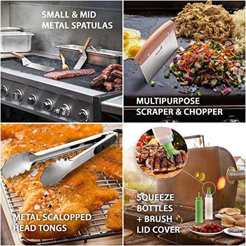 Metal Spatula Set Stainless Steel and Scraper (6 Count)