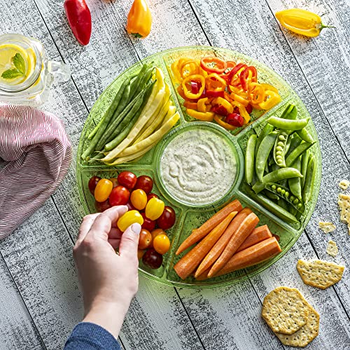 6 Sectional Round Plastic Serving Tray