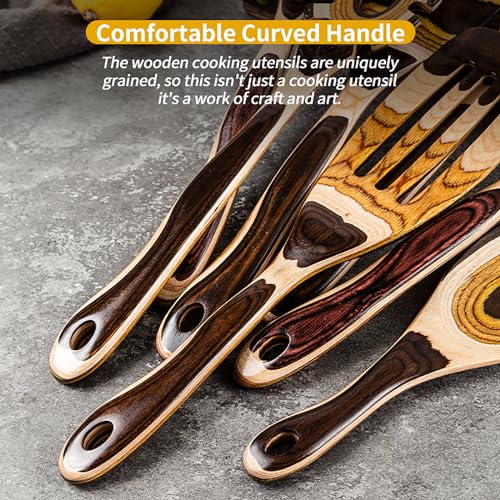 7 Piece Brown Pakkawood Utensils Set (7 Count)
