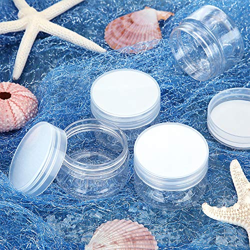 6 Pack 1 oz Plastic Jars Containers with Lids (6 Count)