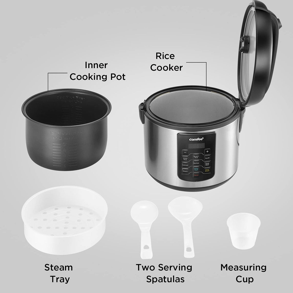 Large Rice Cooker with 8 (10 Count (cups))