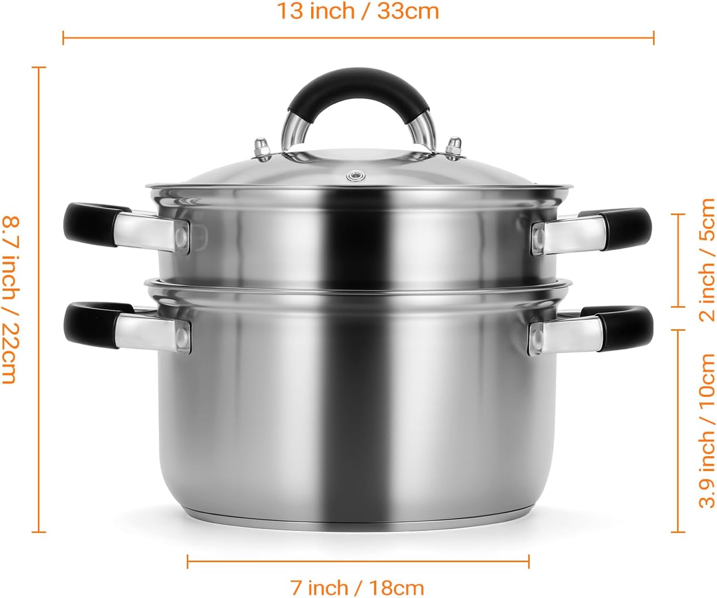 Kirecoo 3.2QT Steamer for Cooking - Stainless Steel Steam Pot with Steamer Basket, Cooking Stock Pot with Silicone Handle, Lid for Vegetable, Dumplings, Soup, Food, 3Ply Bottom Boiling Stew Cookware - Culinary Roots