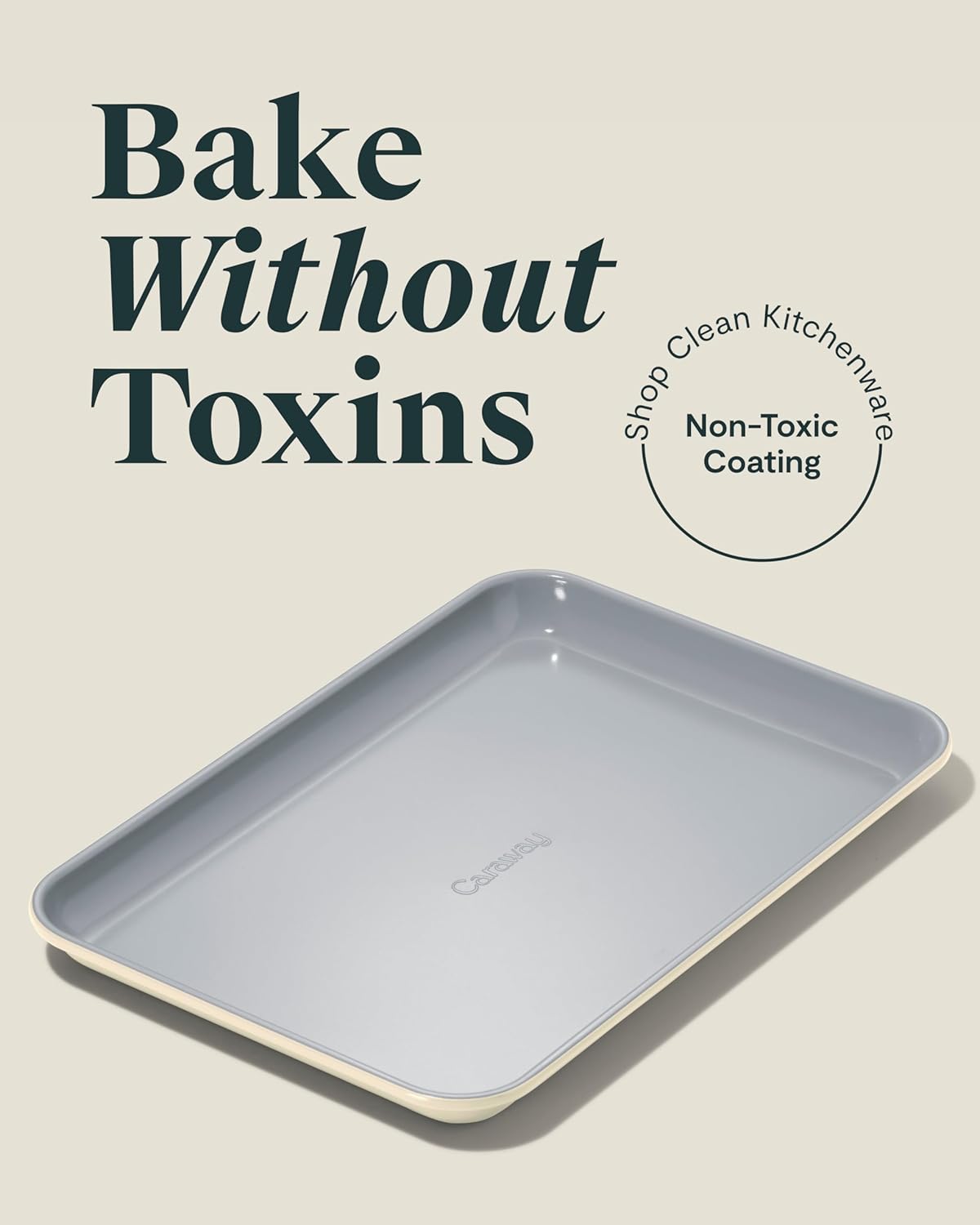 Caraway Nonstick Ceramic Small Baking Sheet Duo (9x13”) – Non-Toxic, PTFE & PFOA Free – Oven Safe – Aluminized Steel Core – Mini Sheet Pan for Baking, Roasting & More - Cream - Culinary Roots