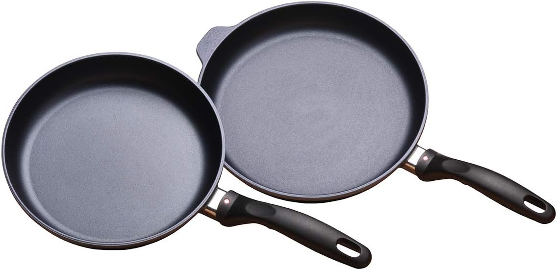 Swiss Diamond Duo Cooking Pans Set Nonstick, Diamond Coated Kitchen Pan Set with Stainless Steel Handles, Aluminum Non Stick Cookware Set, Dishwasher & Oven Safe, 9.5 Inch and 11 Inch - Culinary Roots