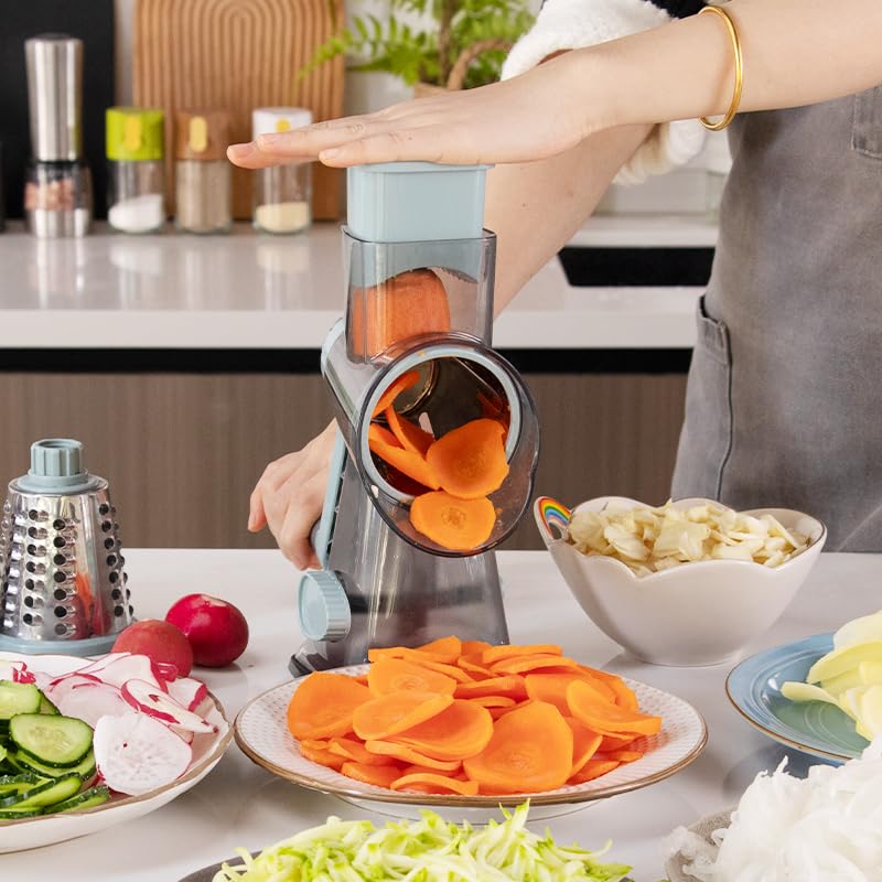 Cheese Grater Hand Crank Rotary Vegetables Shredder with Handle