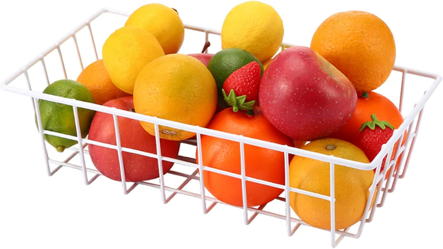 Orgneas Freezer Organizer Bins Metal Wire Storage Baskets for Upright Refrigerator Chest Freezer, Kitchen Pantry Storage and Organization for Fruit Vegetable Soda Cans Toys and Snacks, Set of 4