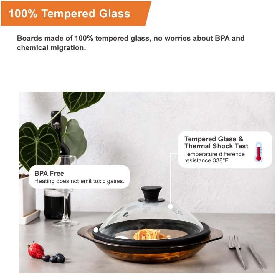 Vented Splatter Upgraded Tempered Glass Microwave Cover