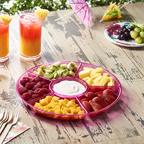 6 Sectional Round Plastic Serving Tray