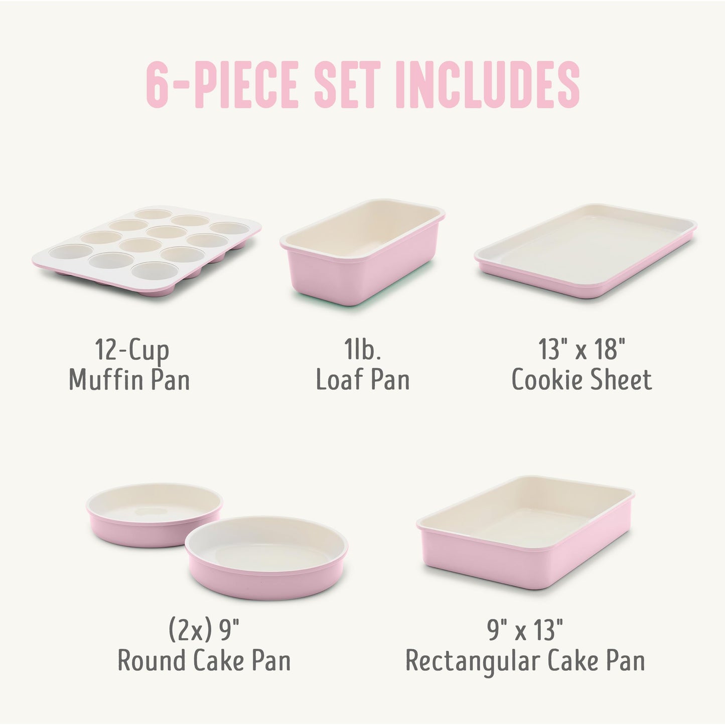 6 Piece Ceramic Nonstick Oven Bakeware Set (6 Count)