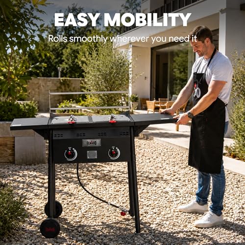 Outdoor Propane Deep Fryer with Rolling Cart