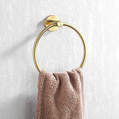 Brushed Gold Towel Ring