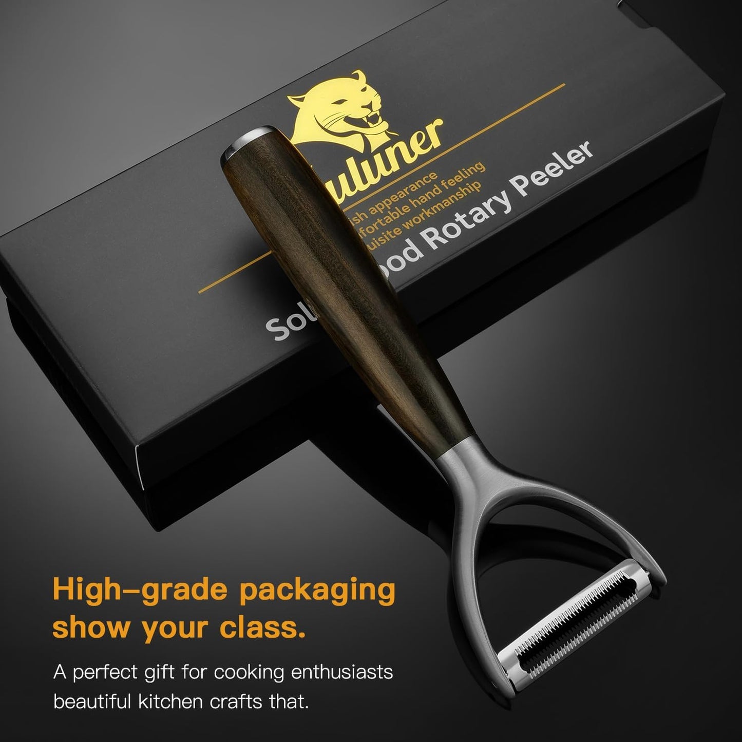 Serrated Blade Premium Y Type 304 Stainless Steel Multifunctional Kitchen Peeler Real Wood Handle Ultra Sharp Blade Vegetable Potato Apple（Agarwood） - Culinary Roots