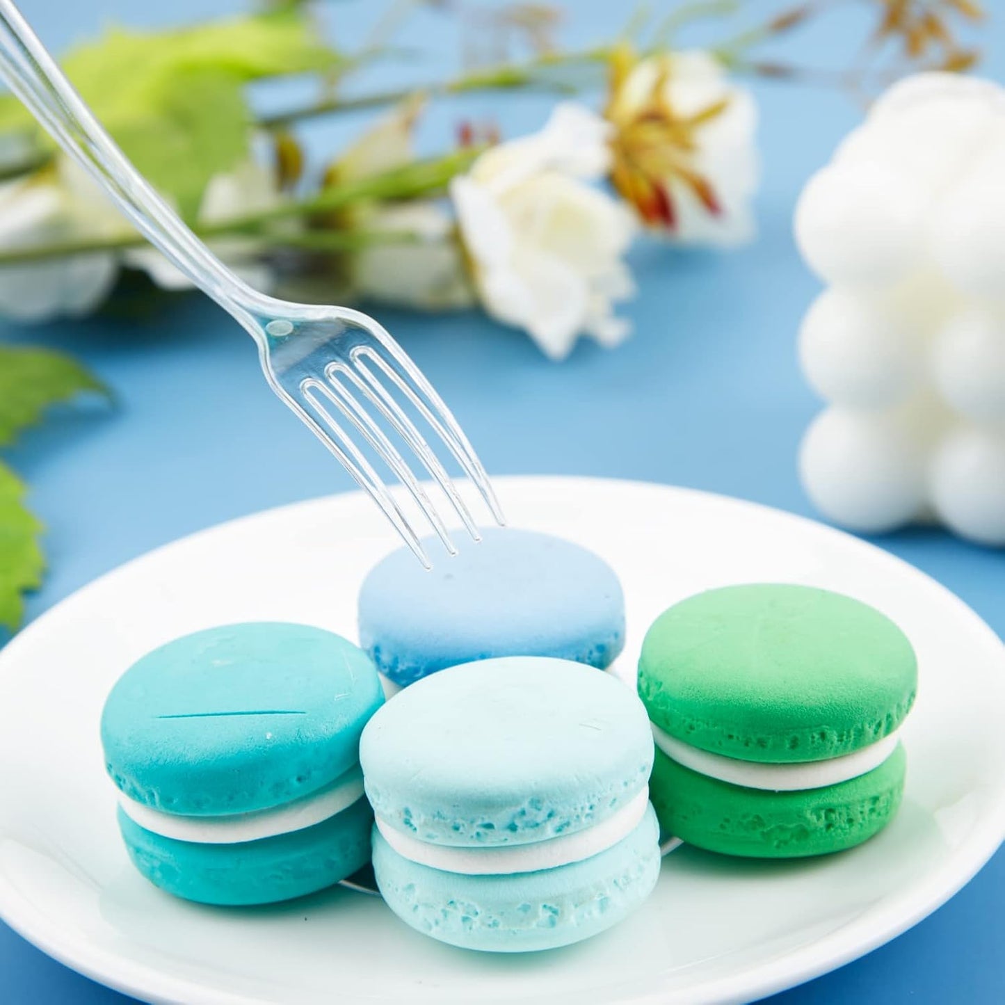 WDF 300 Mini Forks - 4 Inch Clear Plastic Heavy Duty Tasting Forks for Appetizers