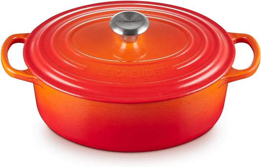 Le Creuset Enameled Cast Iron Signature Oval Dutch Oven, 2.75 qt., Flame
